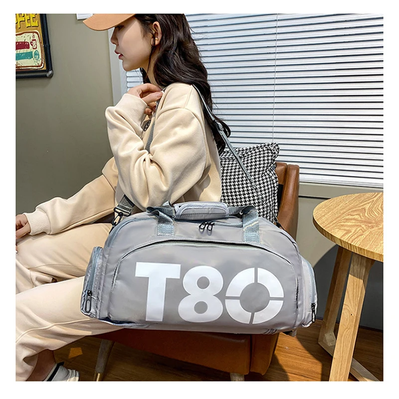 Gym Sports Backpack for Women T80 Hand Bag Fitness Travel Tote Outdoor Female Yoga Shoe Shoulder Duffle Luggage Portable Bag Man 5