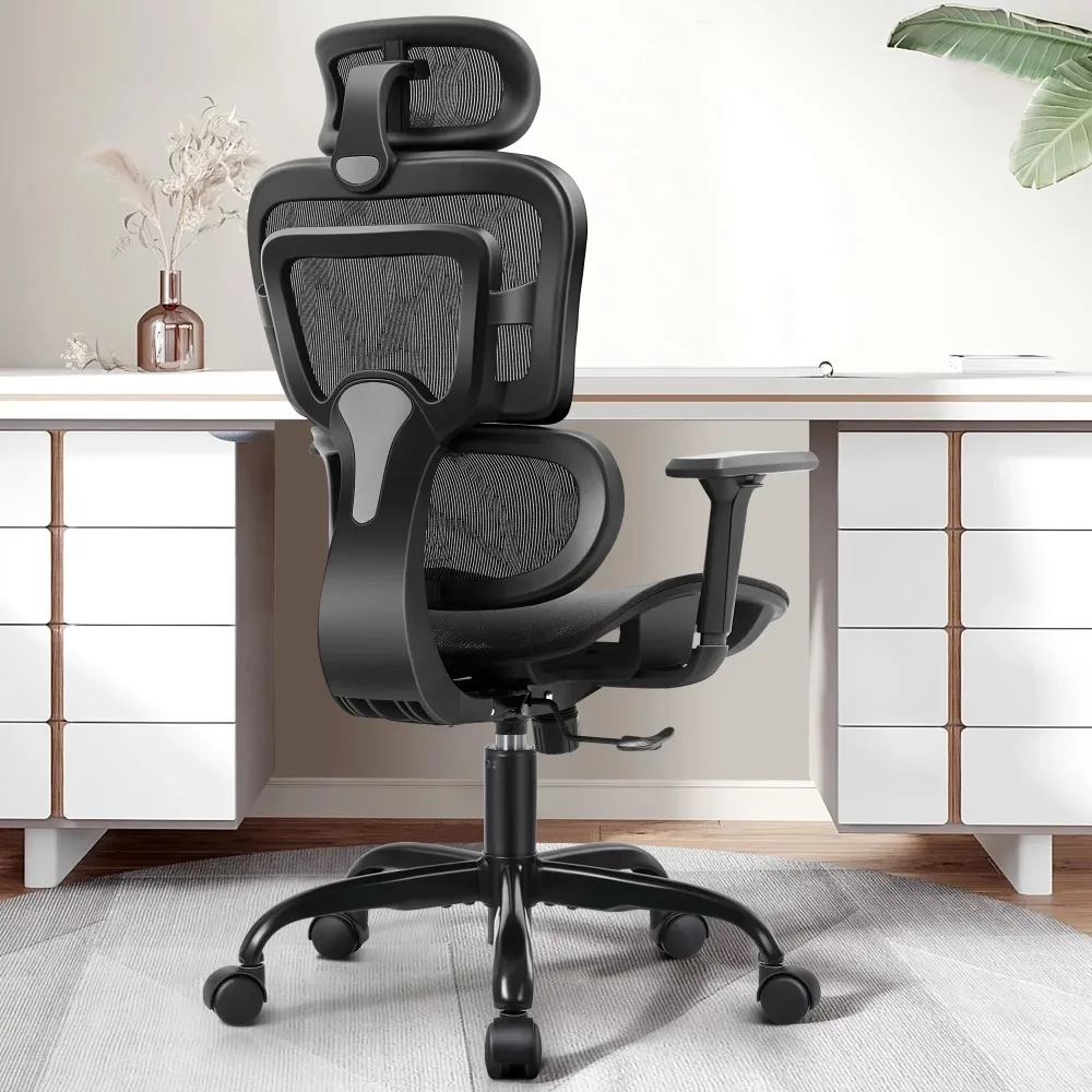 

Ergonomic Office Chair, Comfort Home Office Desk Chair,High Back Adjustable Computer Chair with Lumbar Support and Armrests