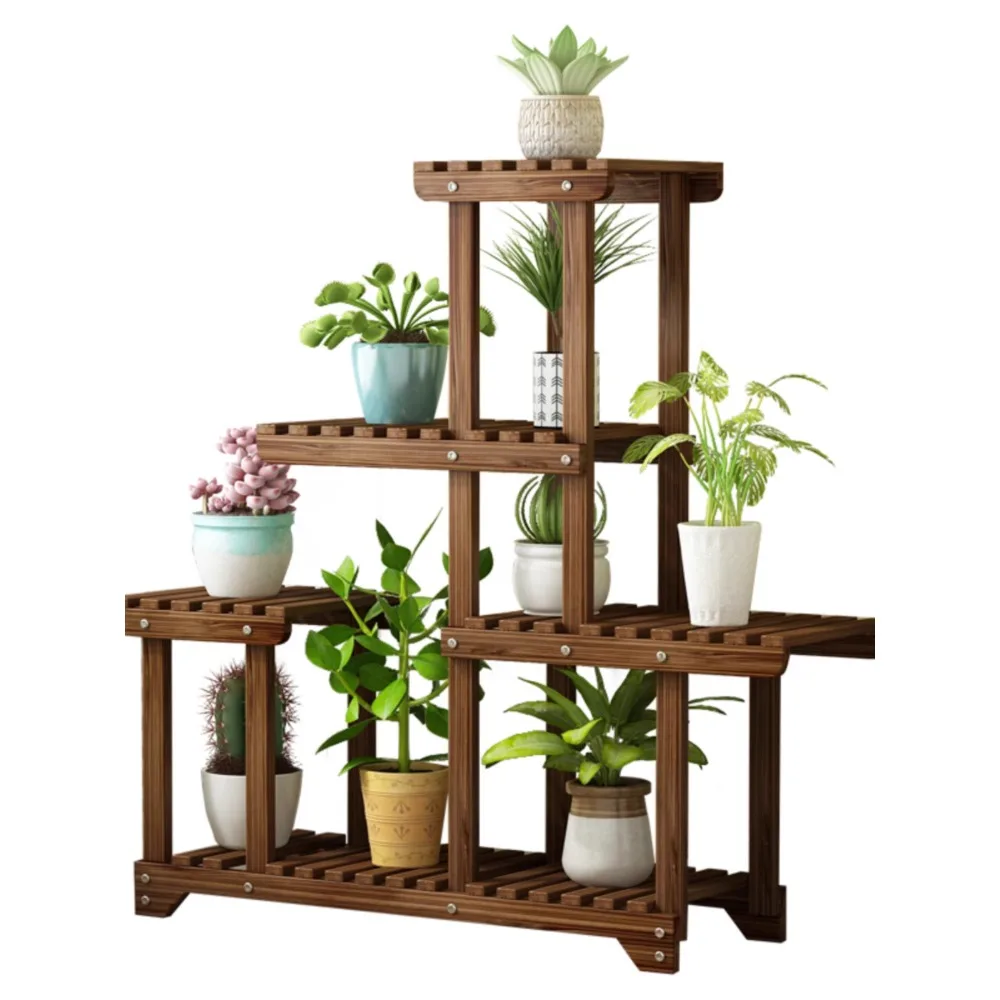 

Садовая стойка Jardiniere из массива дерева в современном минималистичном стиле, многоярусная комнатная стойка для хранения в гостиной, стойка для зеленого редиса, суккулента