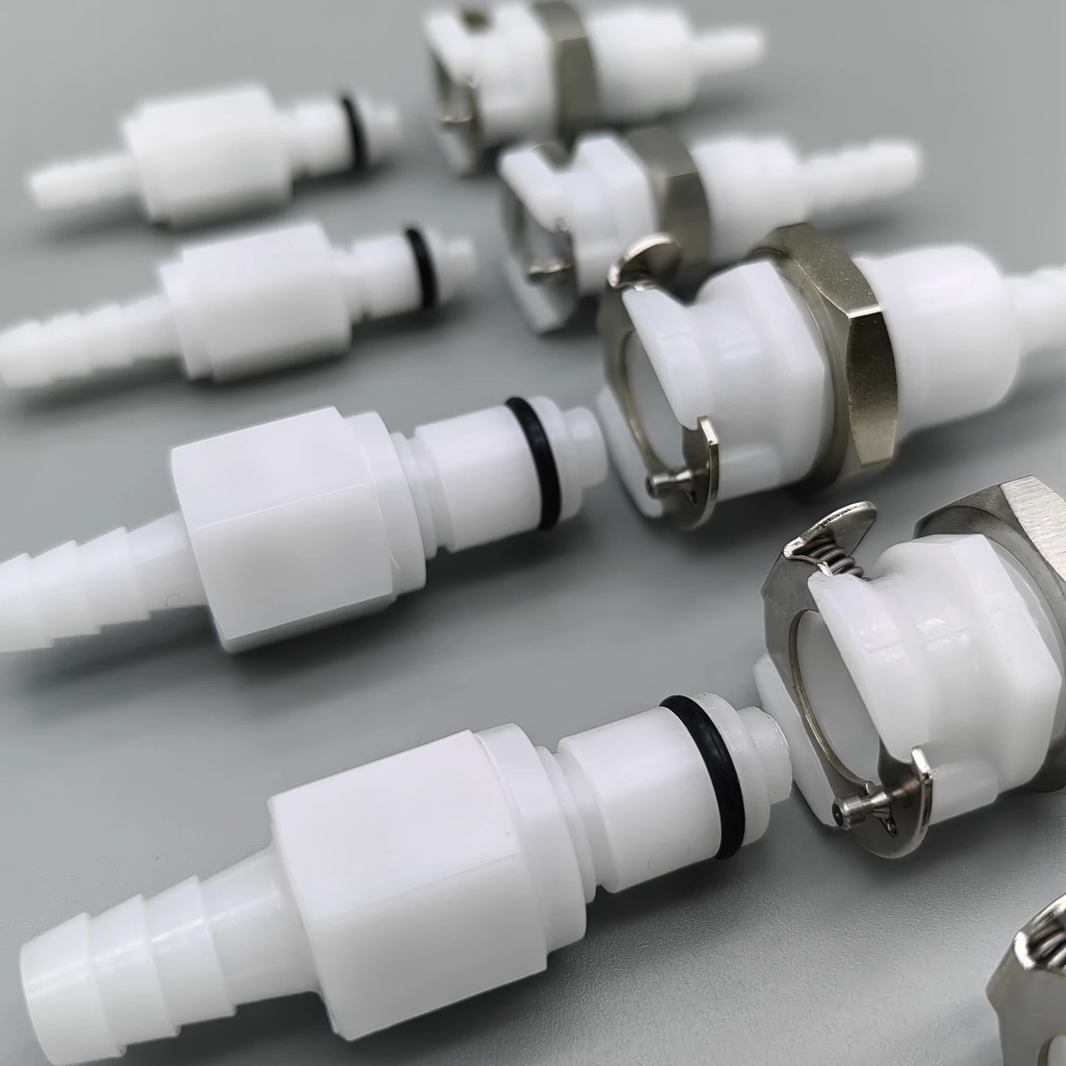 1/4 Plastic Pipe Quick Coupling Hose Barb Fittings Valved In-Line Shut off Female Quick Connector With Return Valve pipe quick connector