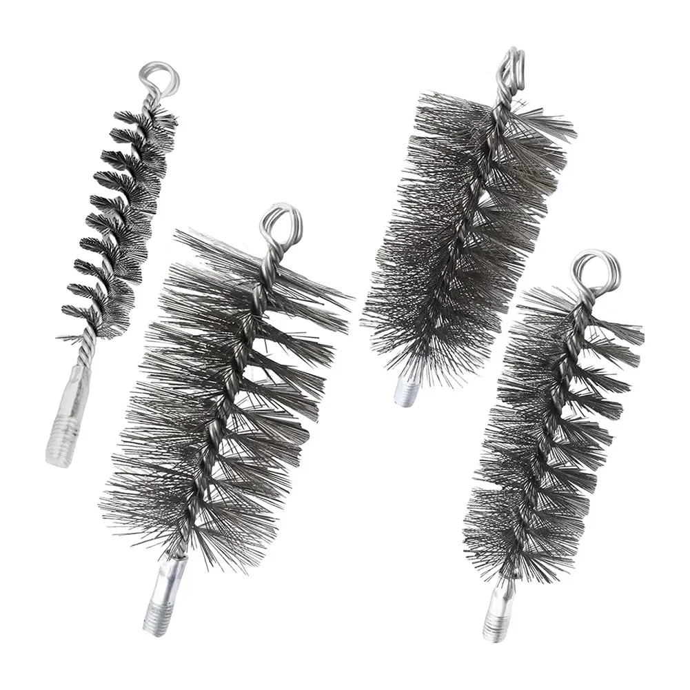 Pipe Wire Brush Chimney Cleaning Brush Duct Wire Boiler Flue Pipe Rust Removal Cleaning Household Tool 4PCS