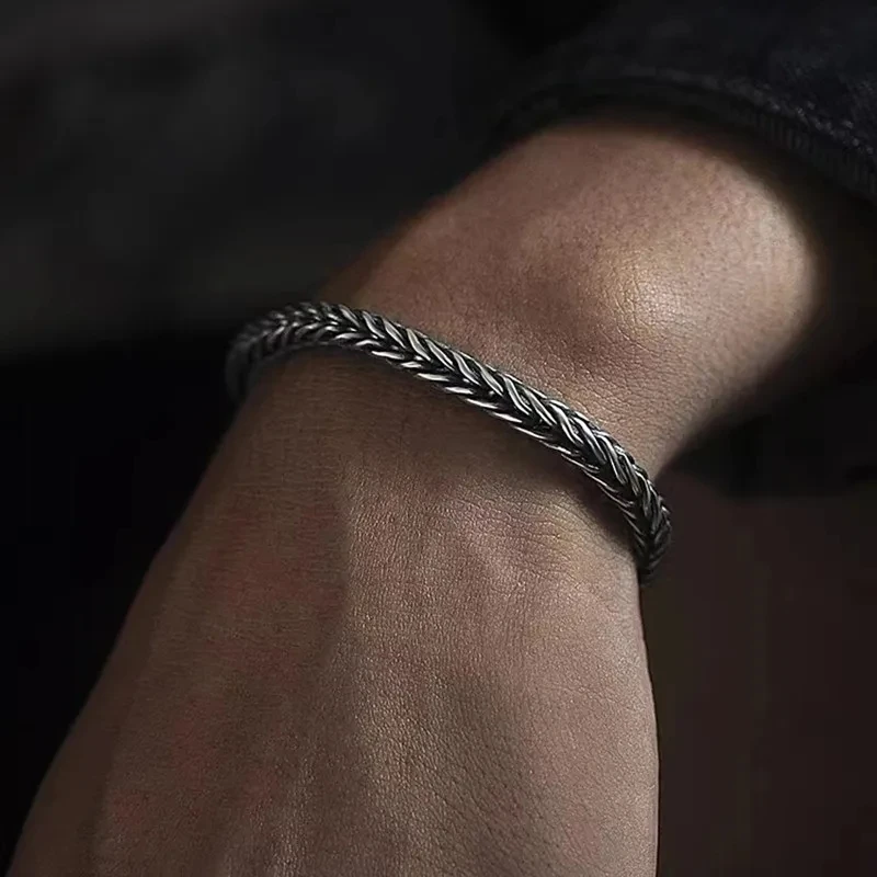 Fashion Braided Stainless Steel Bracelet Men's  Armband Nordic Bracelet Biker Riding Rock Party Jewelry 4