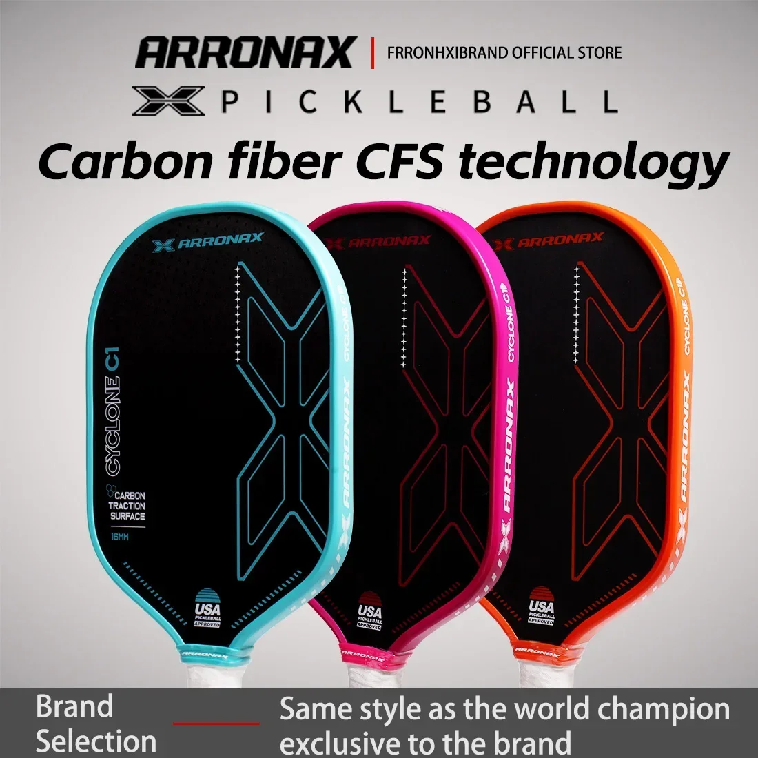 ARRONAX 전문 열성형 Usapa PP 허니콤 피클볼 패들, 탄소 마찰 표면, 16mm 연장 하이브리드 폼 엣지