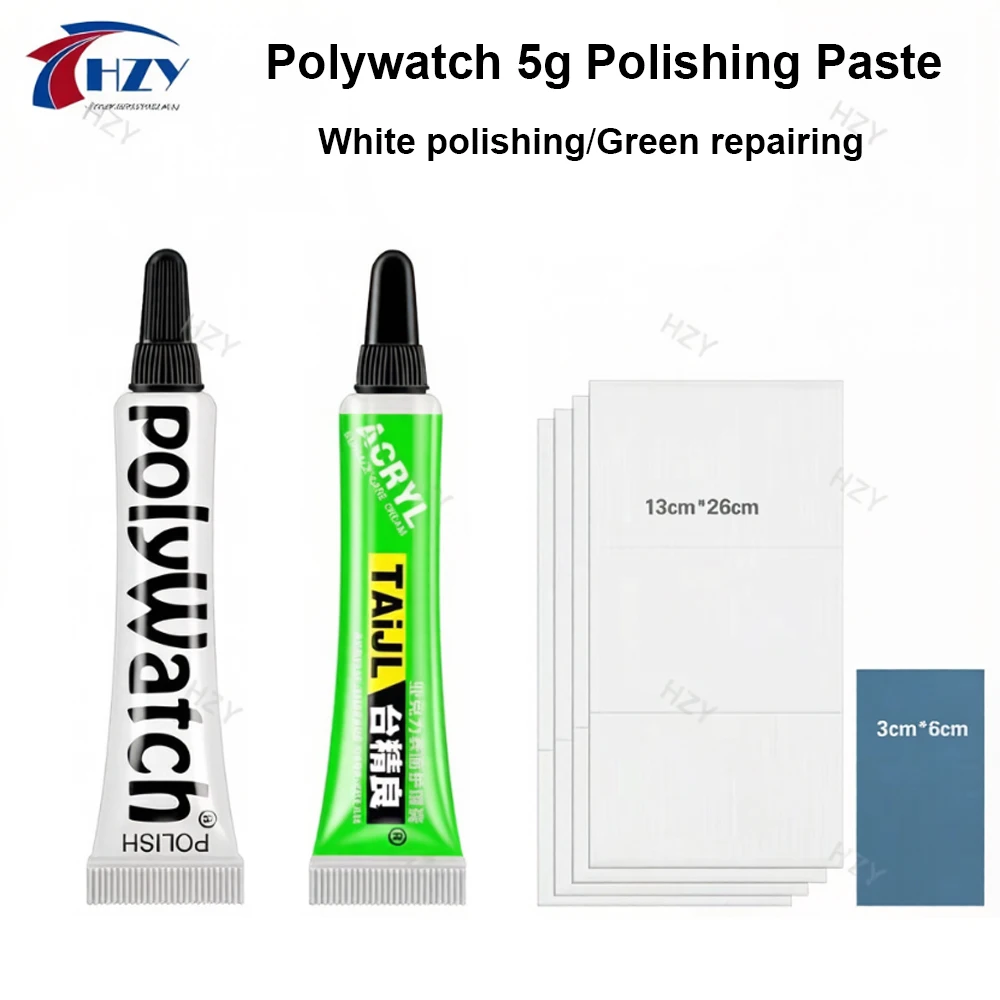 Polywatch 5g Uhrenpolierpaste aus Kunststoff und Acryl, Kratzerentferner, Brillenreparatur, Schleifpaste, 1 Stück – Detail 2