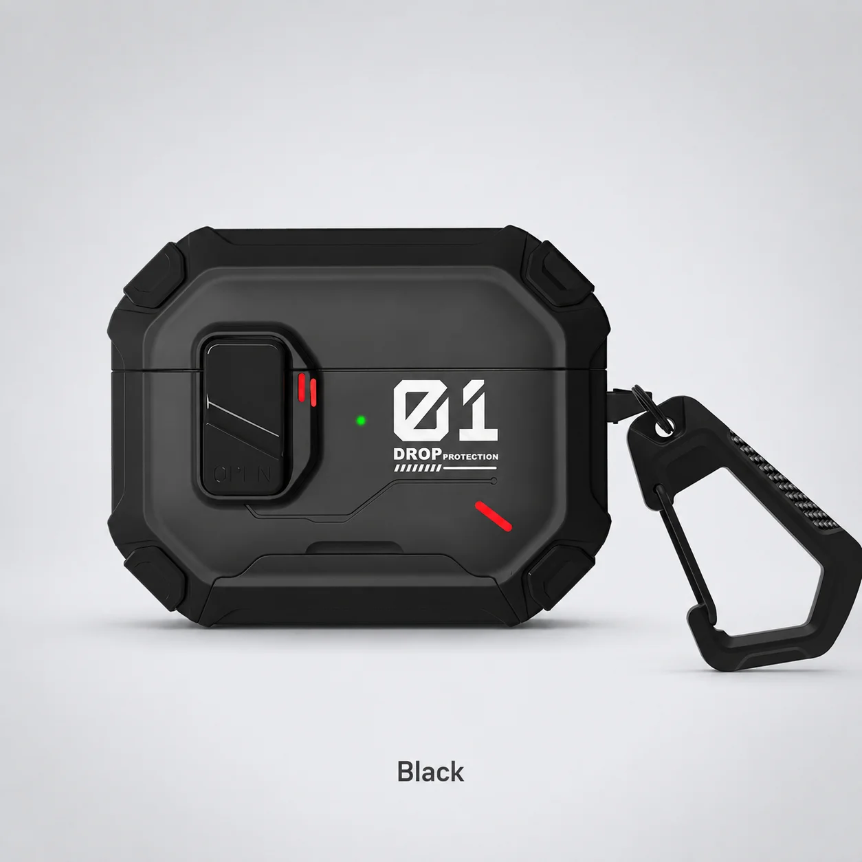 Rugged Protective Hard Shell Case with Carabiner