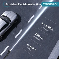Pistolet de lavage haute pression sans balais YOFIDRA 200 bars, lave-auto électrique, pistolet d'arrosage de jardin, outils de nettoyage pour batteries Makita 5