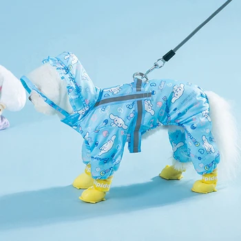 Cinnamoroll Pet Raincoat Waterproof Hood Rain Jacket for Dogs of all Sizes - Keep Your Pup Dry and Stylish 2