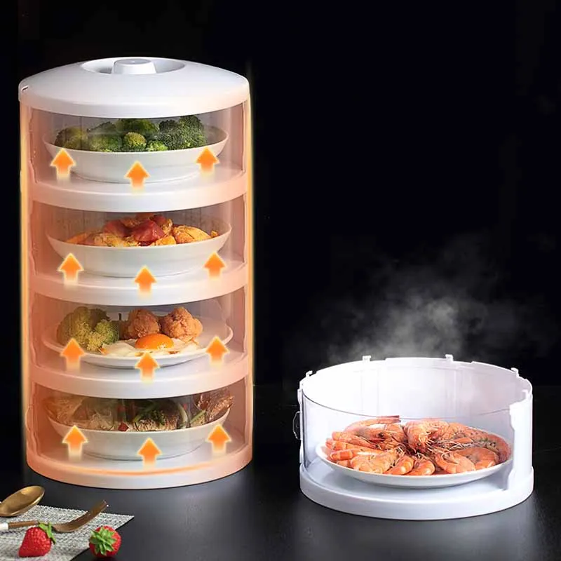 

Бытовая пластиковая прозрачная Многофункциональная крышка для еды может быть сложена с изоляцией для осени и зимы, пылезащитная крышка для еды