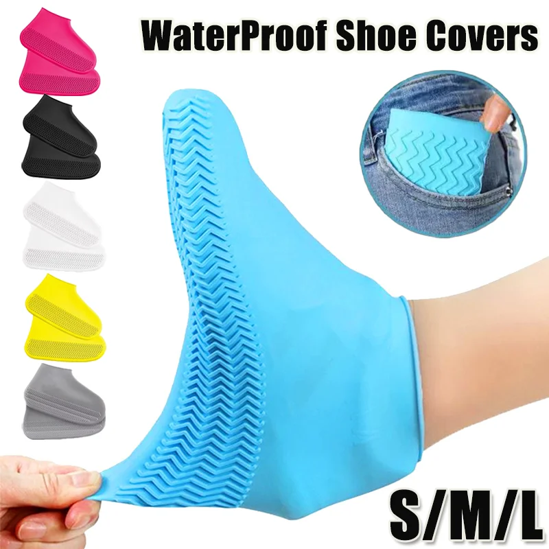 

1 Pair Waterproof Silicone Shoes Reusable Non-Slip Wear-Resistant Rain Shoe Covers Outdoor Rainy Day Protectors Shoes Cover
