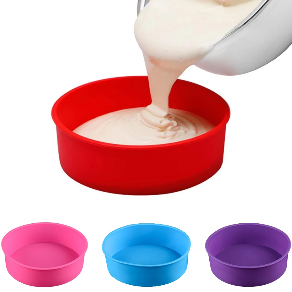 Round Silicone Cake Mold 4 5 6 7 8 Inch Mould Baking Forms Pan For Pastry | Дом и сад
