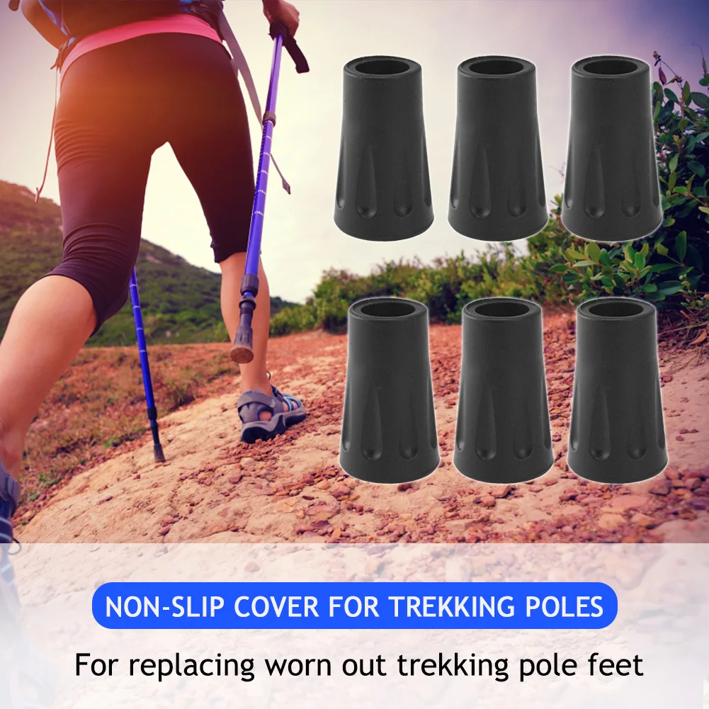 Trekking Pole Tips Rubber Replacement Tip Protectors for Hiking Poles with 11mm Hole Diameter Trekking Pole Tip Protectors