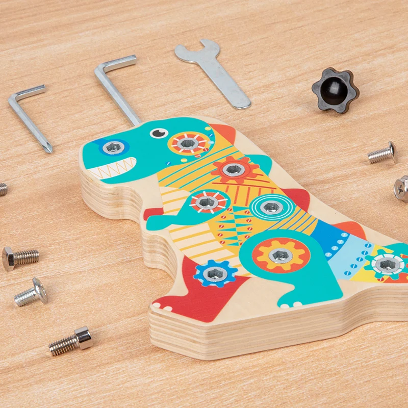 Montessori Daily Life Teaching Aid Screw Twisting Workbench Hand Eye Coordination Classification Matching Toy