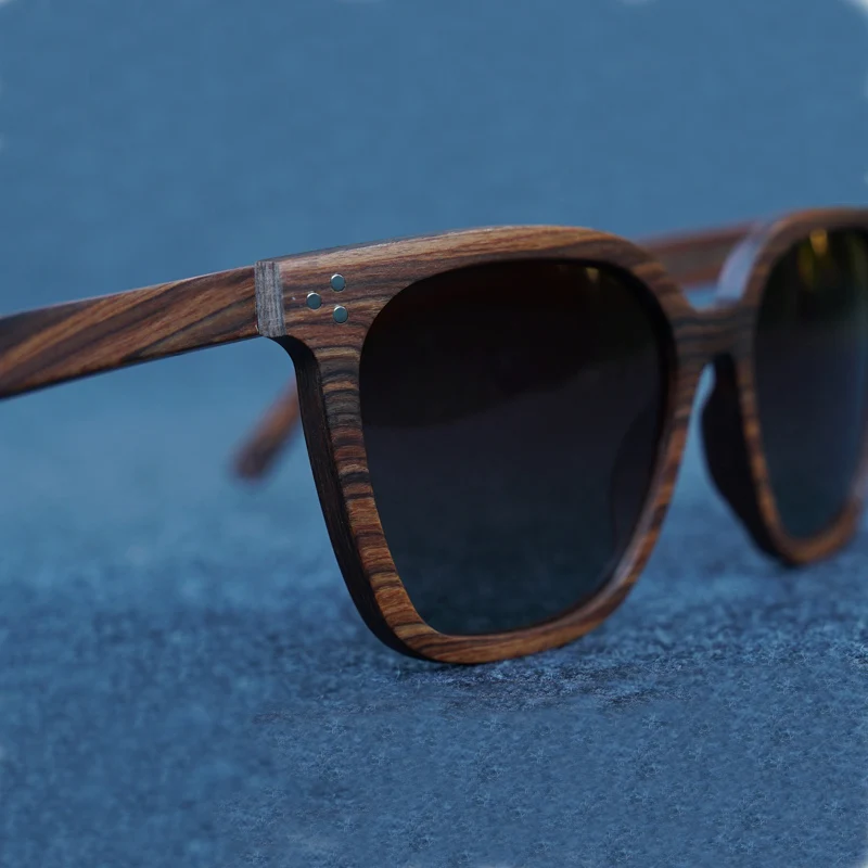 Modische Regenbogen-Sonnenbrille aus massivem Holz in Übergröße für Herren und Damen, polarisiert, UV400, handgefertigte Bambusfarben – Detail 5