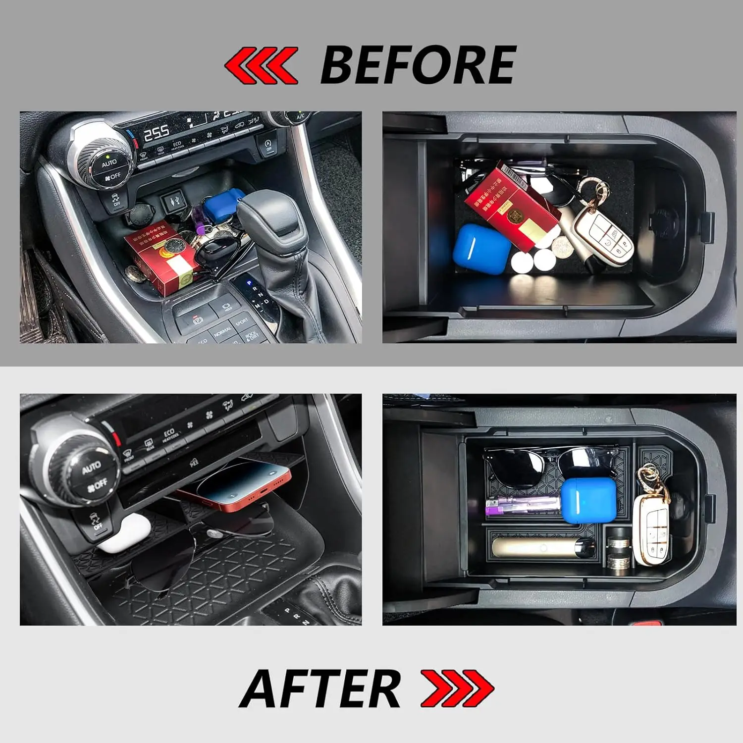TOPINSTALL Plateau De Console Centrale Compatible Avec Toyota Rav4 2019-2025 écran 8