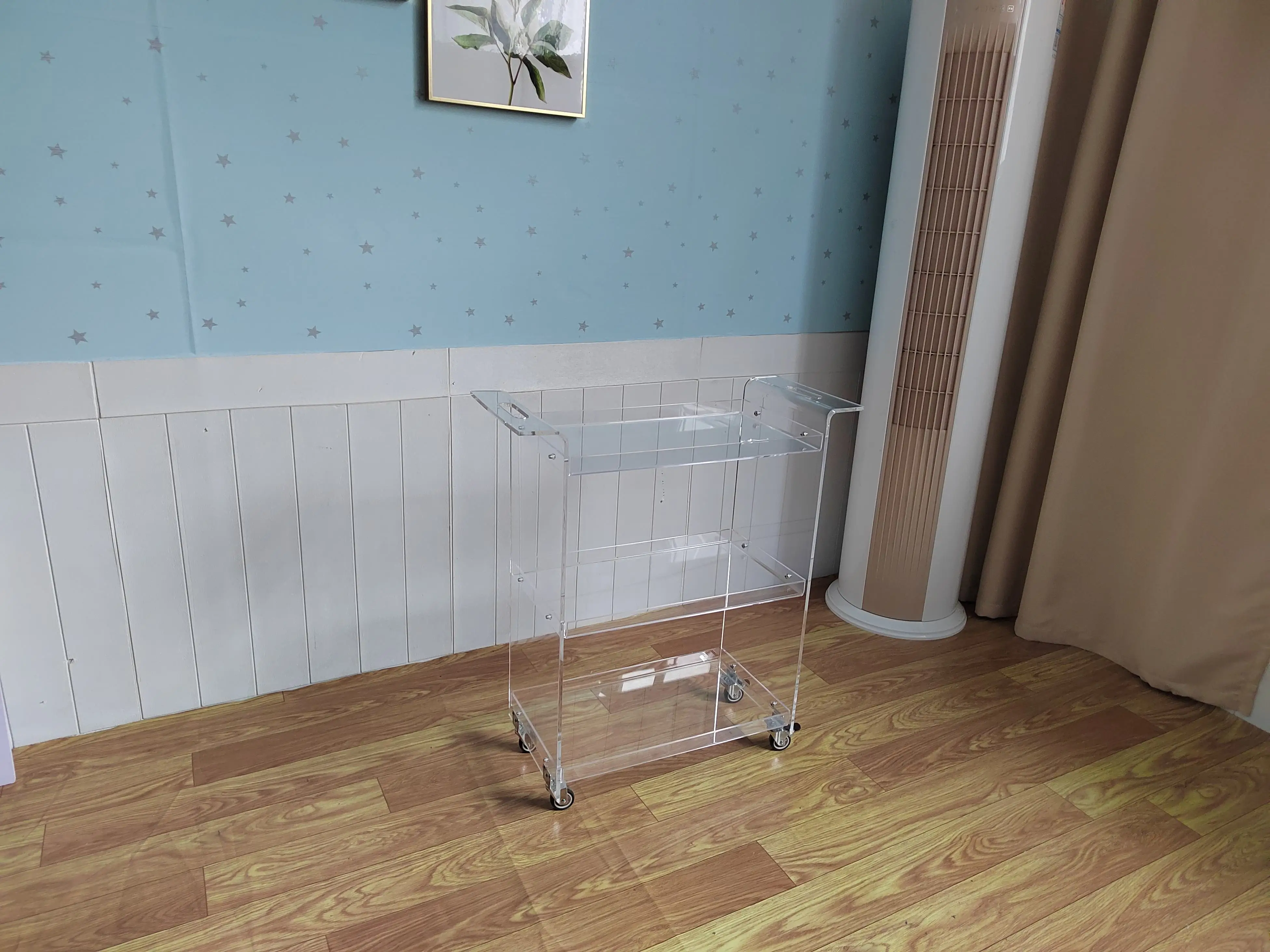 Acrylic three-layer mobile cart Tier Slim Storage Cart Mobile Shelving Unit Organizer Slide Out Storage Rolling Utility