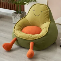 Designer Avocado Cartoon Kids Sofa Bean Bag Chair Single Seat Children Armchair Toddler Plush Nursery Playroom Balcony Green 5