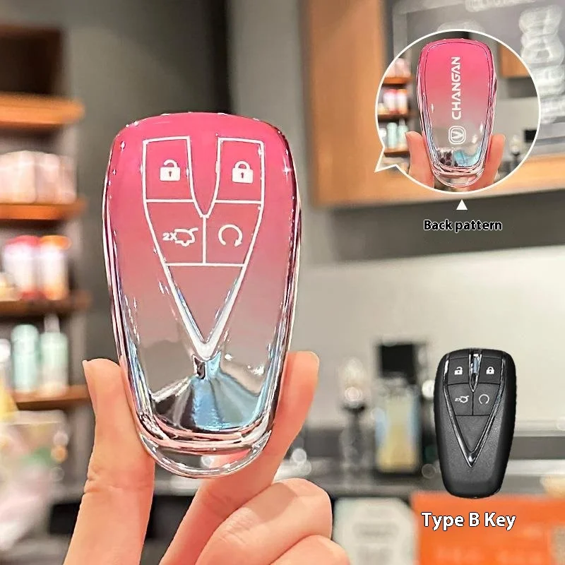 Gradient Pink TPU for Changan CS35 Plus CS55 Plus CS75 Plus 2019 2020 Remote Car