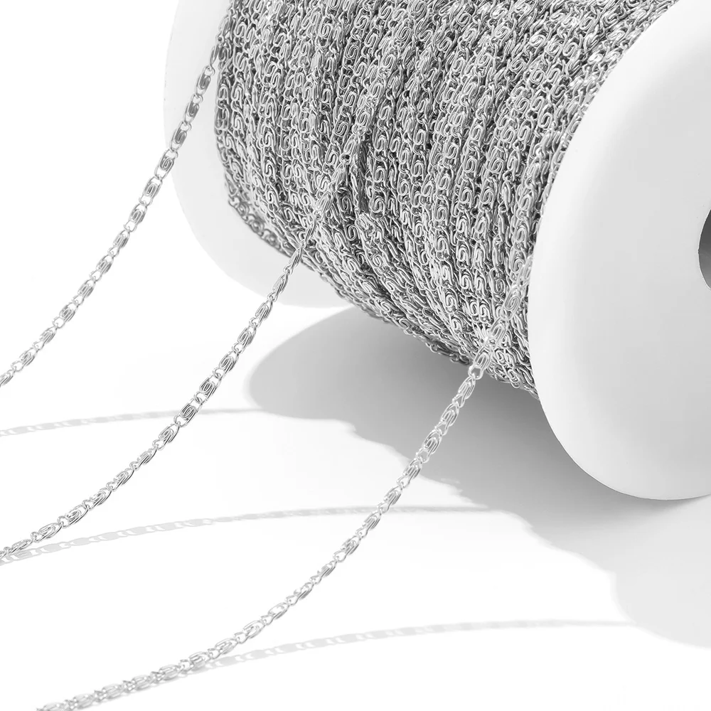 2 Meter/Los vergoldeter Edelstahl 2 mm breite Ketten DIY Schmuckketten für Halskette Armbandherstellung Erkenntnisse Kette Bulk – Detail 2