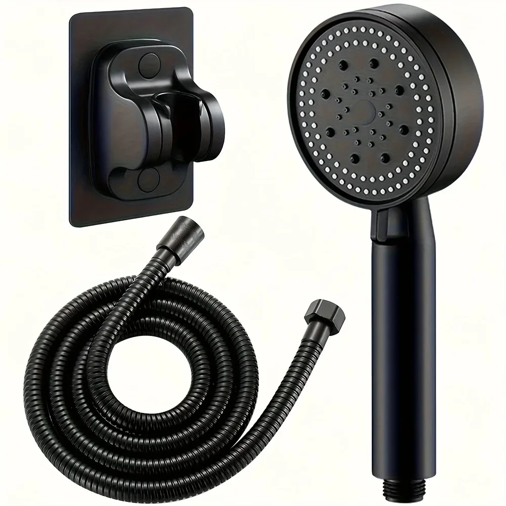 8 Modes High-Pressure Shower Head Fall Resistance Black Handheld Showerhead Water Saving Bathroom Shower Accessories