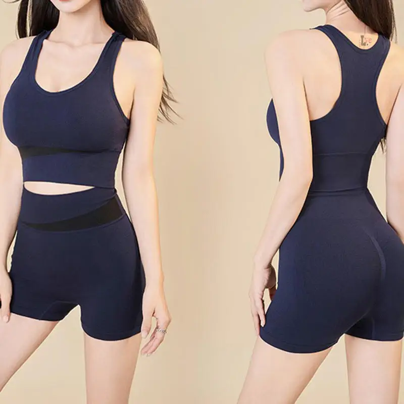 Seamless Sports Underwear Set Quick-drying High-waist Hip Running Fitness Shock-proof Sports Bra Sets Workout Outfit Yoga Wear gym workout set,sportswear set,fitness set,sports bra set