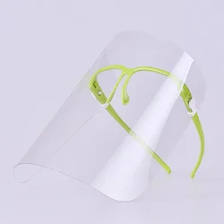 Clear Full Face Protective Shield - Anti - Fog, Oil & Dust Resistant Mask (Green)