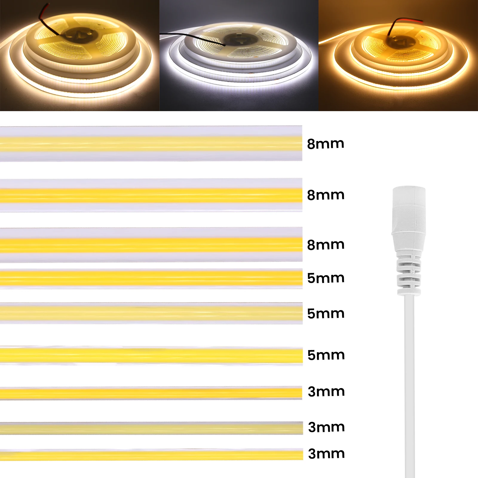Светодиодная лента DC5V COB 3 мм