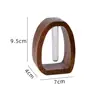 1 Set Vase Hydroponic Test Tube Shape With Wooden Stand Clear Flower Plants Vase Table Propagation Vase Home Desktop Decoration 6