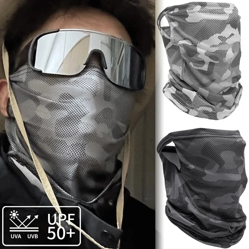 Outdoor Breathable Sunscreen Breathable Ice Silk Sports Bandana Neck Scarf Fishing Face Towel Neck Sleeve Riding Mask Head