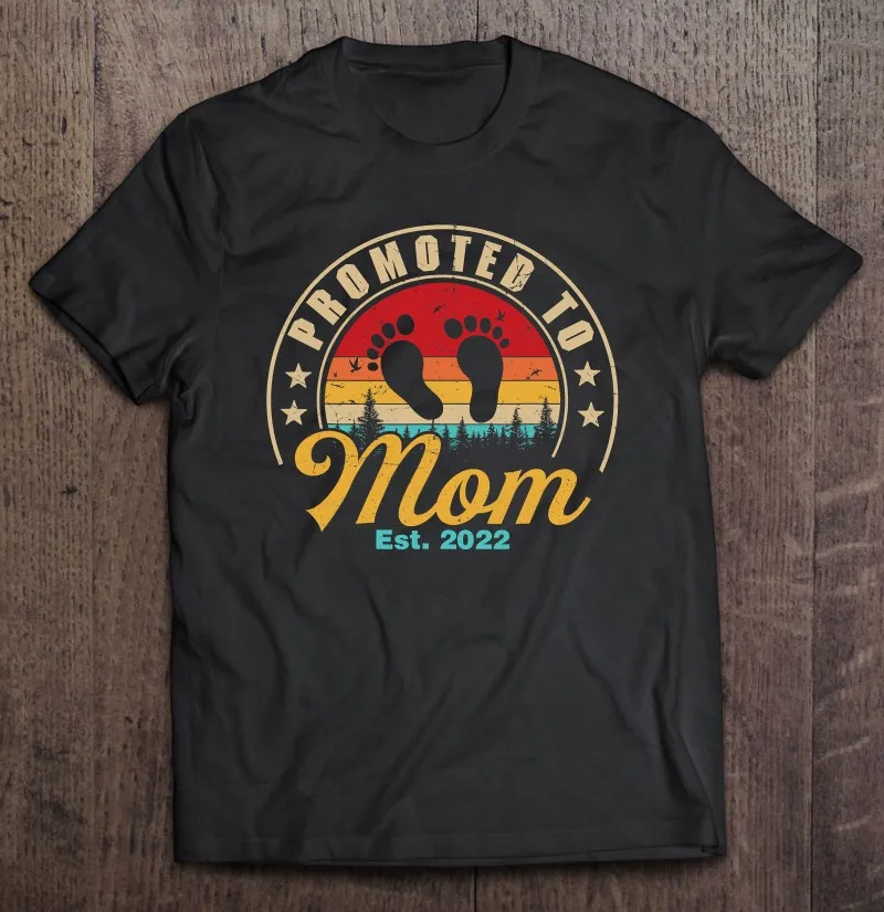 Женская Винтажная футболка с надписью Promotion To Mom Est модель 2022 года оверсайз для