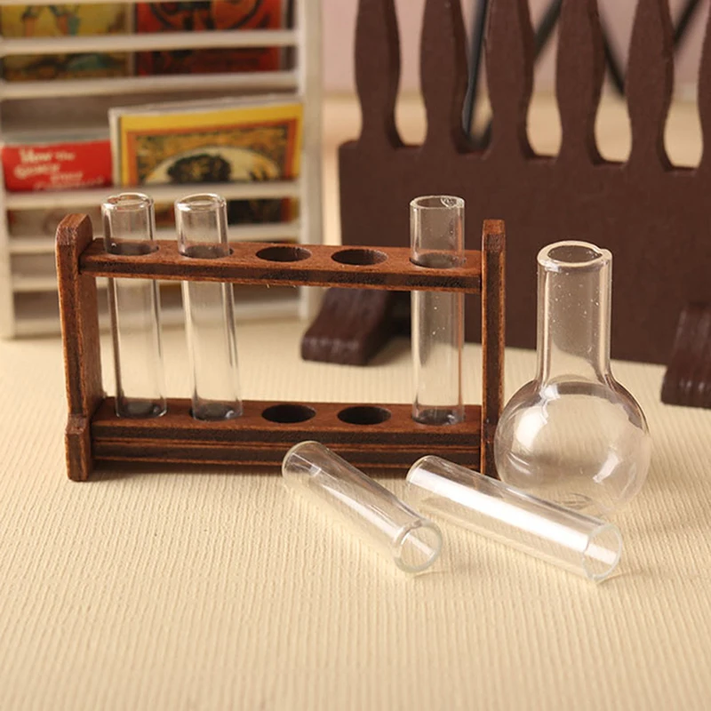 1 Ensemble, Mini Tube À Essai En Verre Pour Maison De Poupée, Ensemble De  Tasses À Mesurer, Mini Accessoires De Scène De Laboratoire Avec Modèles