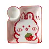 7.5 Inch French Fries Dumpling Plate,Ceramic Fishing Household Underglaze Vinegar Tableware Internet Celebrity Cartoon Trays 6