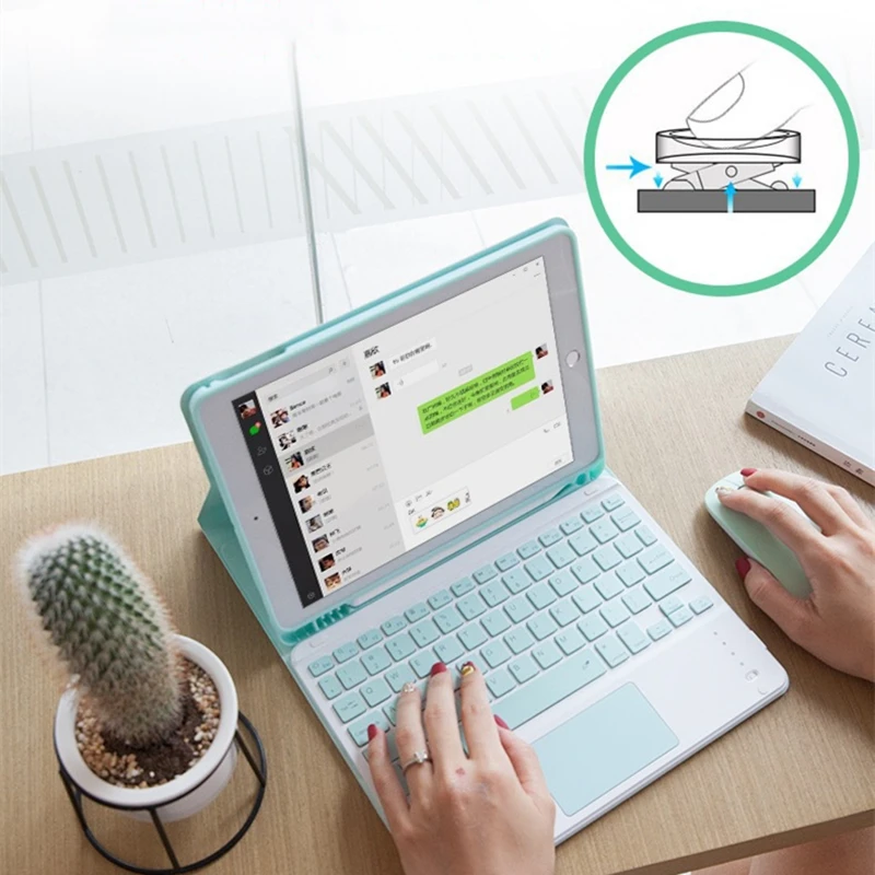 para Ipad Teclado com Touchpad Teclado sem Fio Bluetooth-compatível Tablet Teclado para Xiaomi Almofada para Ipad ar Pro - Imagem 5
