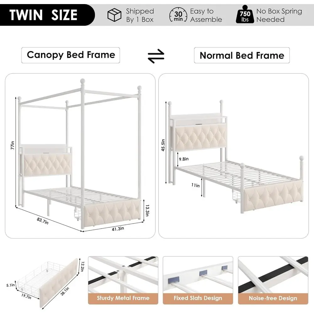 LED Canopy Storage Bed 2