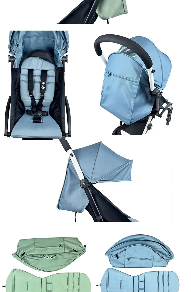 175 Degrees Stroller Hood & Mattress For Babyzen Yoyo2 Yoya Baby Stroller Accessories  With Back Zipper Pocket Cushion For Yoyo used baby strollers near me
