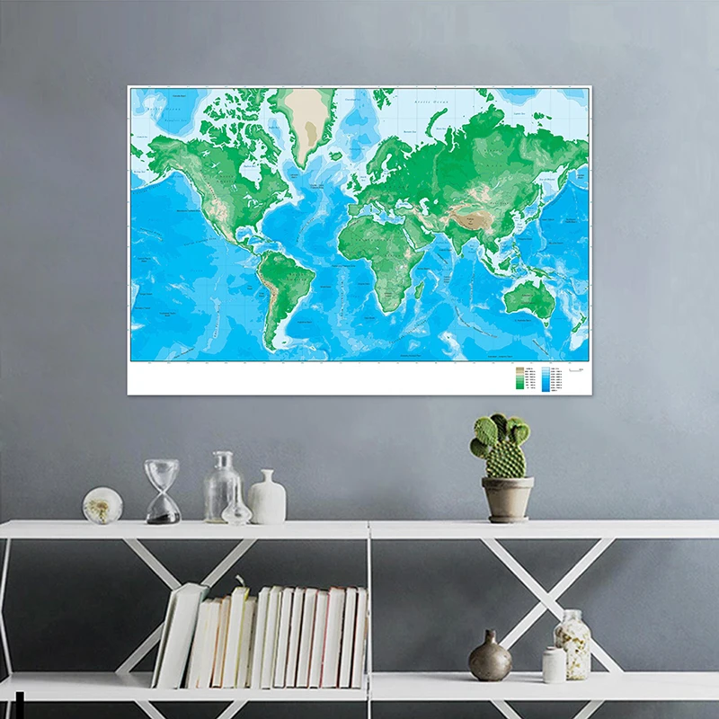 Белая холщовая Обычная карта мира без флага, серия фонов, ткань для путешествий, офиса, школьные принадлежности