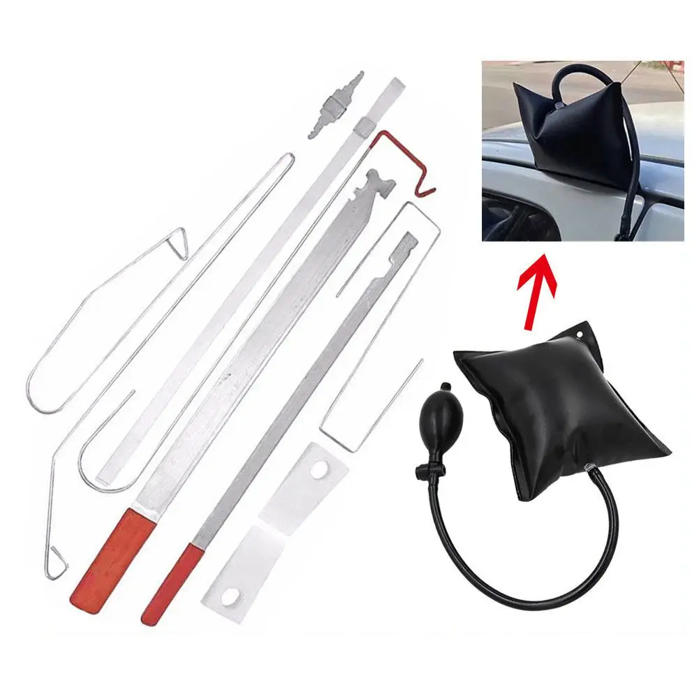

Car Door Lock Out Emergency Open Unlock Key Tools Kit + Black Air Pump