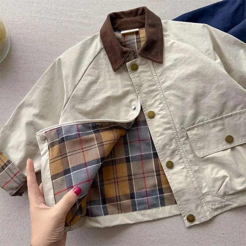 Boys Plaid Pocket Jacket 2