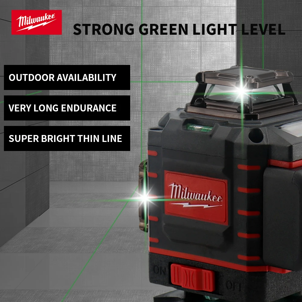 Milwaukee 4D 16 Lines Green Beam 360° Self-leveling Laser Levels Horizontal And Vertical Professional Laser Level Tool 5