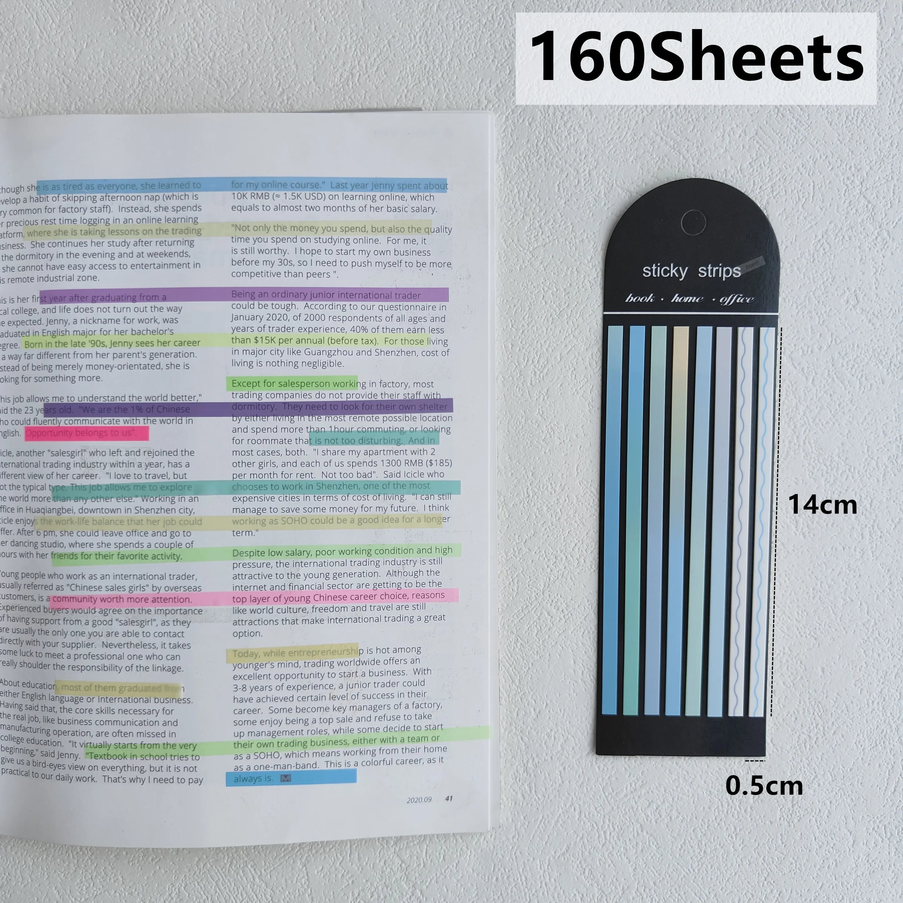 160 Blatt transparente Haftnotizen, selbstklebende Leseanmerkungen für Bücher, Notizblock, Lesezeichen, Notizblock, Indexregisterkarten – Detail 19