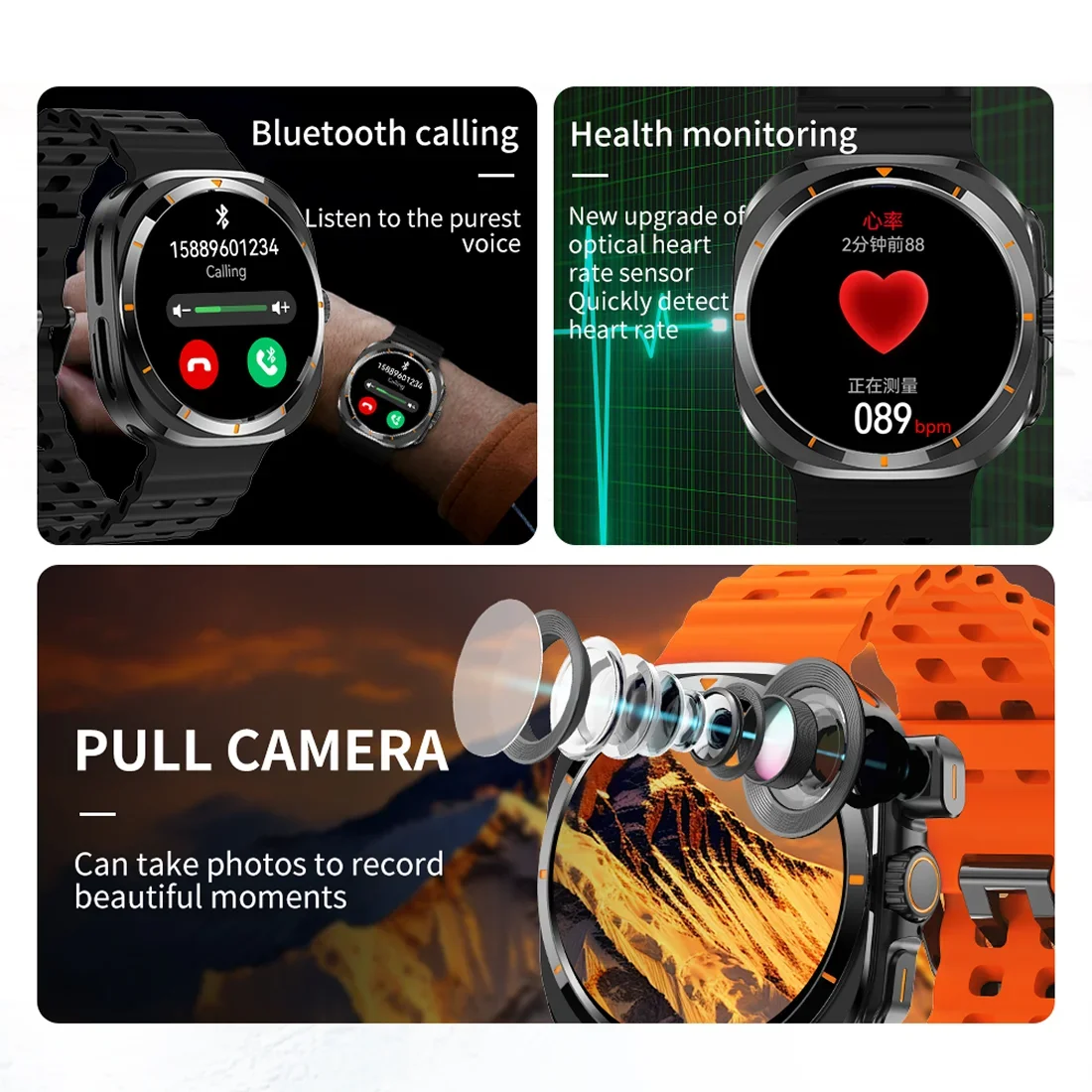 2025 New BW8 Smartwatch 4G Network Android1.51-inch Screen 400mAh Batter Google Play Pedometer Sleep Tracker SIM Card Support 6