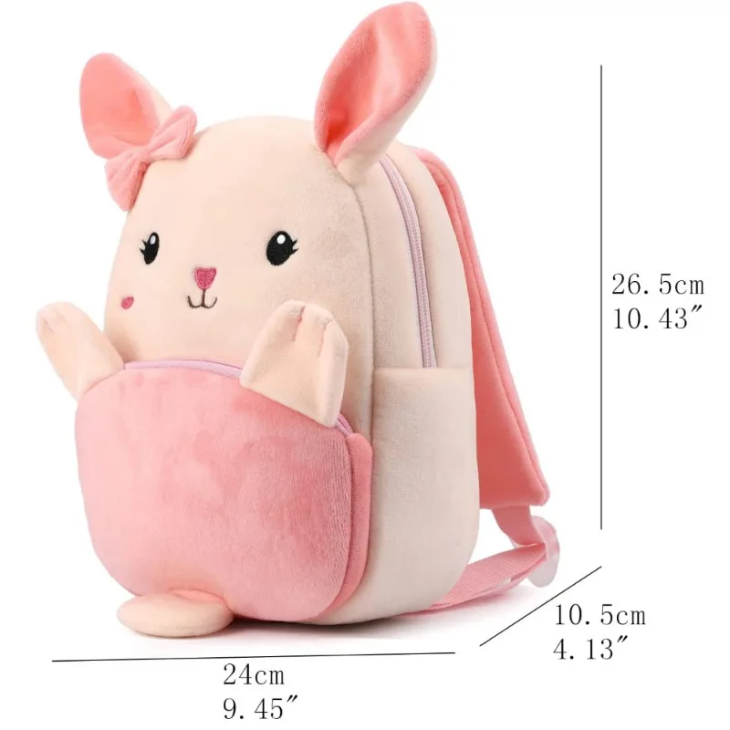 Personalised Plush Backpack Toddler Bag Cute Toddler Backpack Toddler Bag Plush Animal Cartoon Mini Travel Bag for Baby 1-5 Year