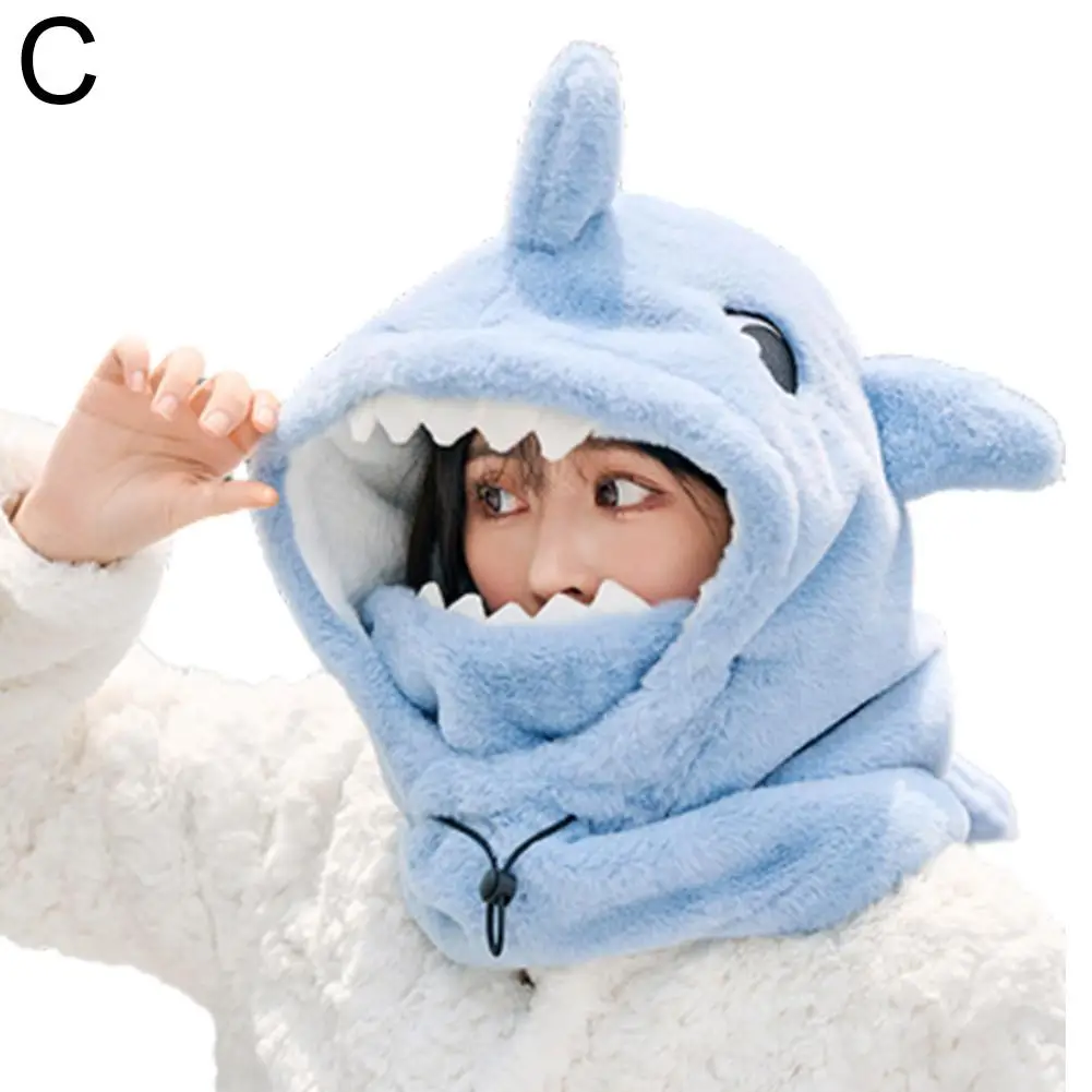 Winter Warm Ski Helmet Cover Comfortable Soft Fleece Helmet Cute Shark Decorative Cartoon Cover Cartoon Hat Skiing War S7i5