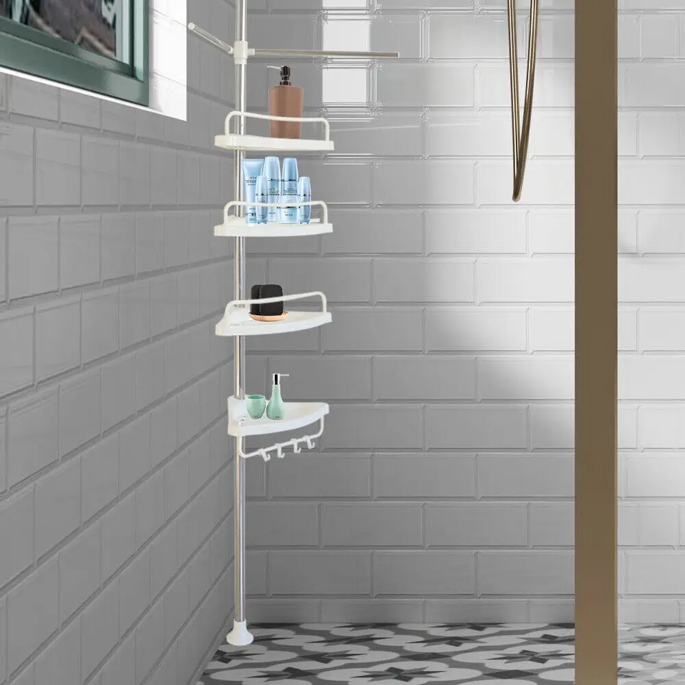 4 Layer Shower Caddy Rustproof Stainless Shelves Corner Organizer