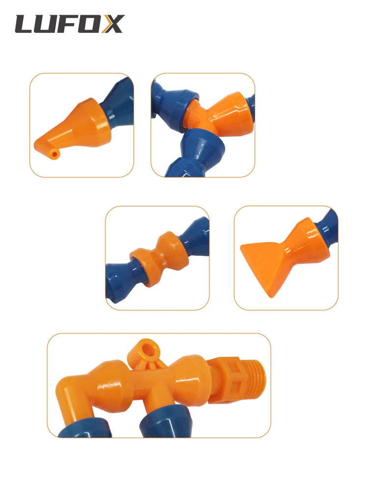 Good Quality G1/4" Adjustable Coolant Hose POM Plastic Cooling Pipe Round Flat Porous Flat Nozzle with Switch Valve PT NPT1/8