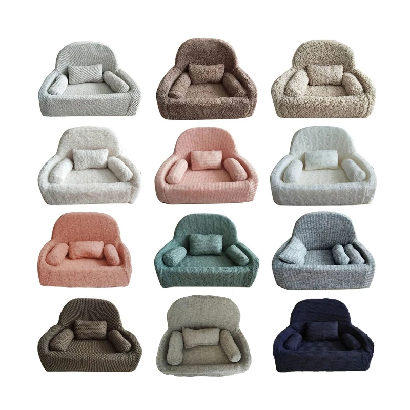 4 Pcs/set Newborn Photography Props Baby Posing Sofa Pillow breathable Set Chair Decoration be used for posing multifunctional 2 pcs set newborn photography props baby posing mini pillow headband hair band infants photo fotografi