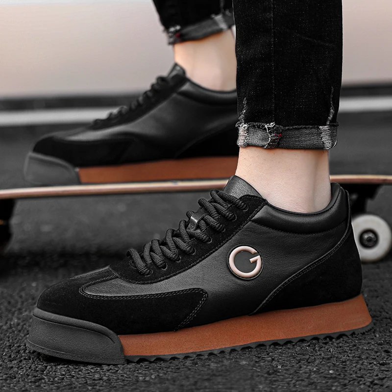 Sneakers Shoes Walking Sneakers Running Shoes Walking Shoes Autumn Leisure Sports Board Shoes Thick Sole Men's Retro Classic Student Trendy