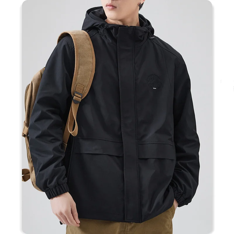 

Hipster Mountain hooded overalls men's loose outdoor casual jacket top