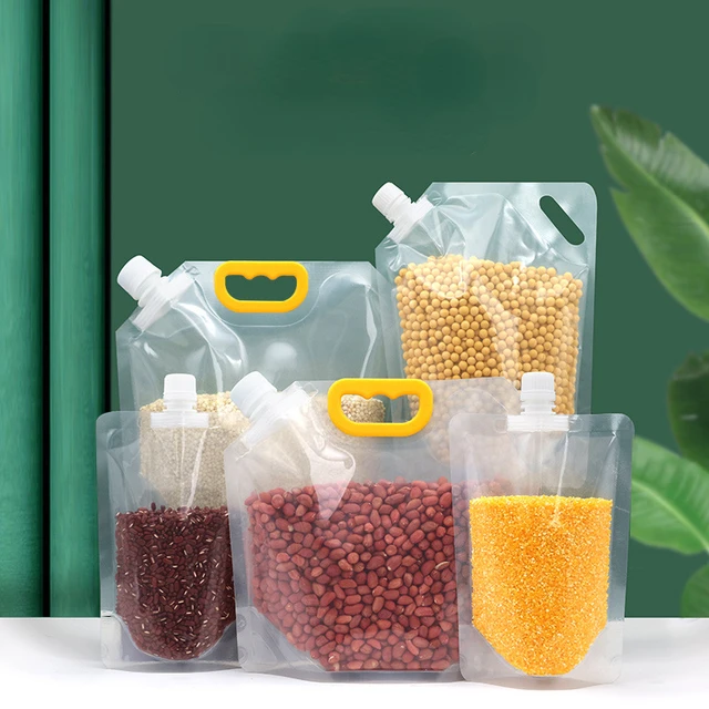 5/10PCs kitchen storage bag grain moisture-proof sealed bag insect-proof transparent portable food-grade storage bag 1