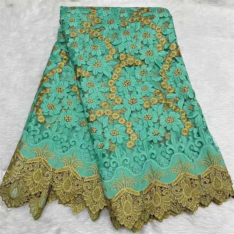 

5 Yard Hot French Lace High Quality African Tulle Cord mesh Lace Net Embroidered Fabric Nigerian style For wedding party XM9152