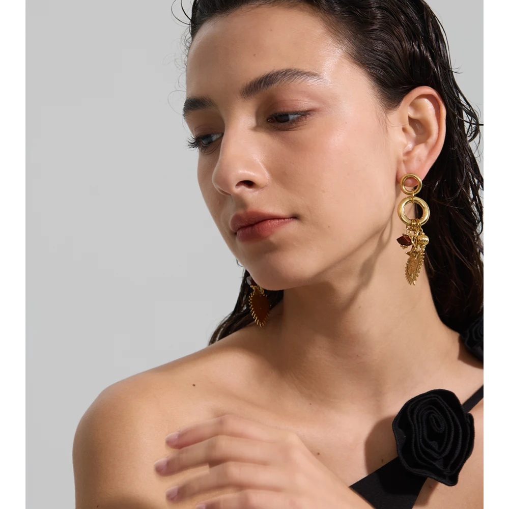 Yhpup Fashion Earrings PVD Plated 18K Golden
